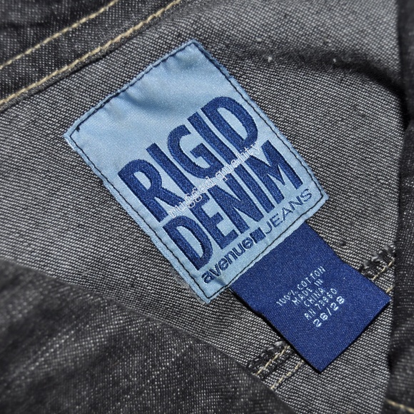 AVENUE Rigid Denim Black Trucker Jean Jacket [C6] - Picture 5 of 6